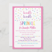 Pink Rainbow Girl Baby Sprinkle Einladung (Vorderseite)