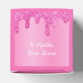 Pink Rainbow Glitzer Personalisiert I Liebe You Gi Geschenkschachtel (Oben)