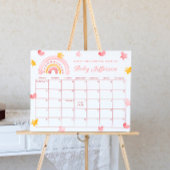 Pink Rainbow Guess Due Datum Kalender Post Poster