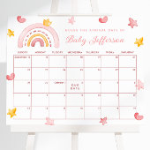 Pink Rainbow Guess Due Datum Kalender Post Poster