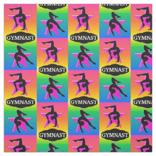 PINK RAINBOW GYMNAST FABRIC STOFF