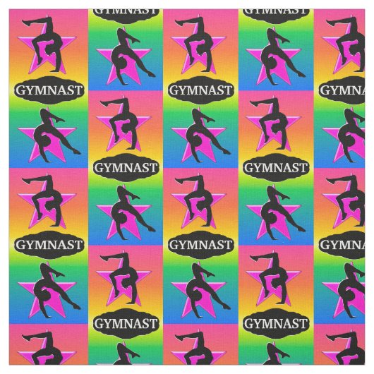 PINK RAINBOW GYMNAST FABRIC STOFF (Muster)