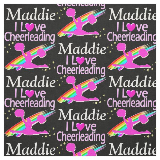 PINK RAINBOW I LIEBE CHEERLEADING CUSTOMIZED FABRI STOFF (Muster)