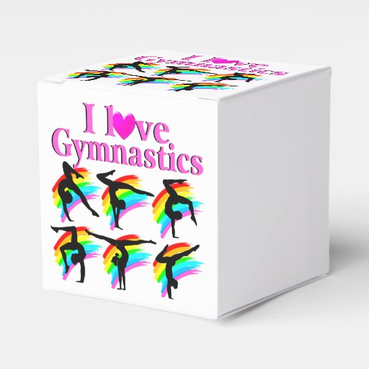 PINK RAINBOW I LIEBE GYMNASTICS DESIGN GESCHENKSCHACHTEL (Vorderseite)