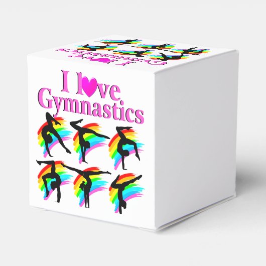 PINK RAINBOW I LIEBE GYMNASTICS DESIGN GESCHENKSCHACHTEL (Rückseite)