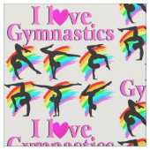 PINK RAINBOW I LIEBE GYMNASTICS DESIGN STOFF (Nahaufnahme)