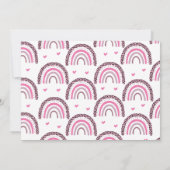 Pink Rainbow Mädchensommer Einladung (Rückseite)
