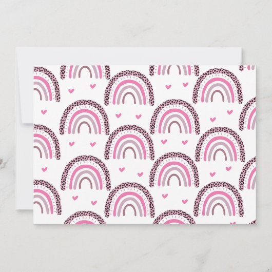 Pink Rainbow Mädchensommer Einladung (Rückseite)