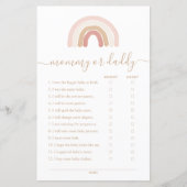 Pink Rainbow Mommy oder Daddy Baby Shower Game (Vorderseite)