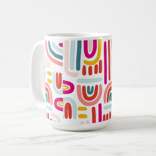 Pink Rainbow Mug – Cute Soft Pastel Coffee Cup Kaffeetasse (Vorderseite Links)