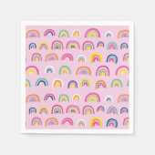 Pink Rainbow Muster Geburtstag Serviette (Vorderseite)