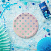 Pink Rainbow Pastel Polka Dots Geburtstagsparty Pappteller (Party)