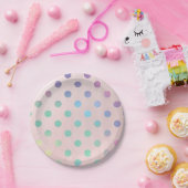 Pink Rainbow Pastel Polka Dots Geburtstagsparty Pappteller (Party)