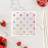 Pink Rainbow Pastel Polka Dots Geburtstagsparty Serviette (Beispiel)