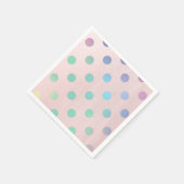 Pink Rainbow Pastel Polka Dots Geburtstagsparty Serviette (Ecke)