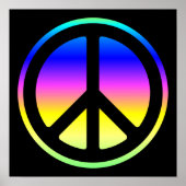 Pink Rainbow Peace Symbol Poster (Vorne)