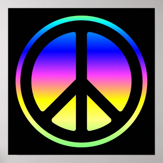 Pink Rainbow Peace Symbol Poster (Vorne)