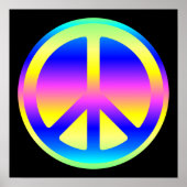 Pink Rainbow Peace Symbol Poster (Vorne)