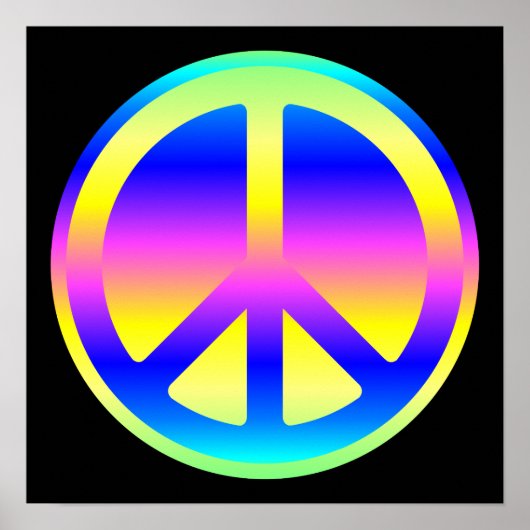 Pink Rainbow Peace Symbol Poster (Vorne)