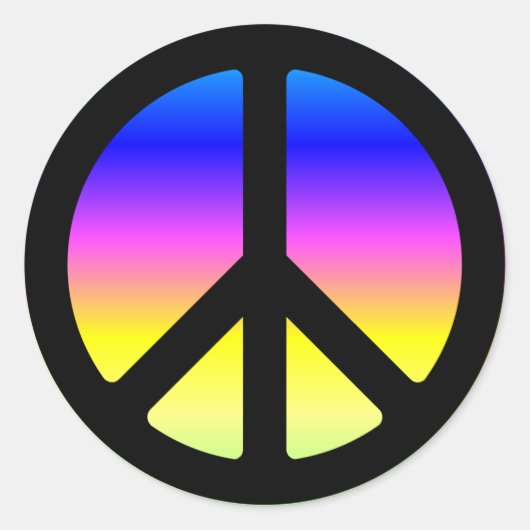 Pink Rainbow Peace Symbol Stickers (Vorderseite)