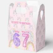 Pink Rainbow Six Seven 67 Birthday Favor Boxes Geschenkschachtel (Offen)