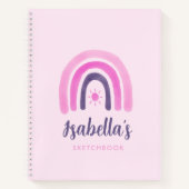 Pink Rainbow Sketchbook Girl Notizblock (Vorderseite)