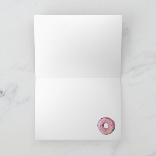 Pink Rainbow Sprinkle Donut Danke Karte (Innenseite)