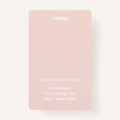 Pink Rainbow Teacher Name Foto ID Abzeichen Ausweis (Rückseite)