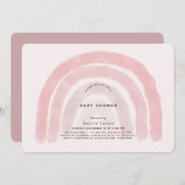 Pink Rainbow Watercolor Girl Baby Dusche Einladung (Vorne/Hinten)