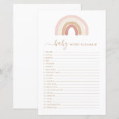 Pink Rainbow Word Scamble Baby Showspiel (Vorne/Hinten)