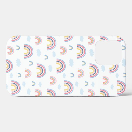 Pink Rainbows Wolken Boho Design Case-Mate iPhone Hülle (Rückseite (Horizontal))