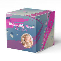 Pink Raindrop Pinselstrich Candy Favor Box