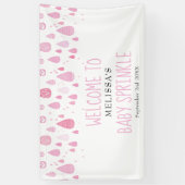 Pink Raindrops Baby Girl Sprinkle / Dusche Willkom Banner (Vertikal)