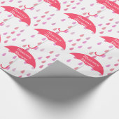 Pink Raindrops Custom Shower Wrapping Paper Geschenkpapier (Ecke)