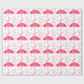 Pink Raindrops Custom Shower Wrapping Paper Geschenkpapier (Flach)
