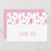 Pink Raindrops Vielen Dank Dankeskarte (Vorne/Hinten)