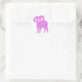 Pink Ram Silhouette Runder Aufkleber (Tasche)
