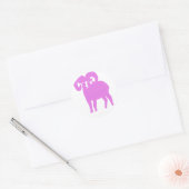 Pink Ram Silhouette Runder Aufkleber (Umschlag)