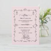Pink Ramadan Bow doodle ramadan iftar invitations Einladung (Stehend Vorderseite)