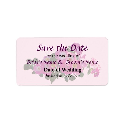 Pink Rambler Rose Save the Date Adressaufkleber (Vorne)
