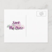 Pink Rambler Rose Save the Date Ankündigungspostkarte (Rückseite)