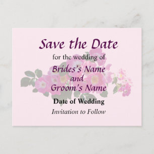 Pink Rambler Rose Save the Date Ankündigungspostkarte