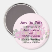 Pink Rambler Rose Save the Date Magnet (Vorderseite/Rückseite)
