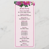 Pink Rambler Rose Wedding Program Programm (Rückseite)