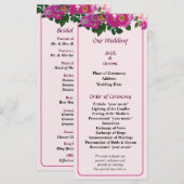 Pink Rambler Rose Wedding Program Programm (Vorne/Hinten)