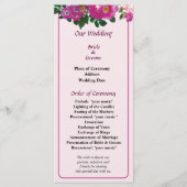 Pink Rambler Rose Wedding Program Programm (Vorderseite)