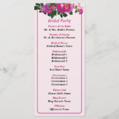 Pink Rambler Rose Wedding Program Programm (Rückseite)