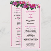 Pink Rambler Rose Wedding Program Programm (Vorne/Hinten)