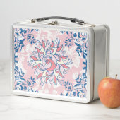 Pink Rangoli Blumenkunst, helles Leben Metall Brotdose (Beispiel)