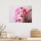 Pink ranunculus Bouquet-Plakat Poster (Küche)